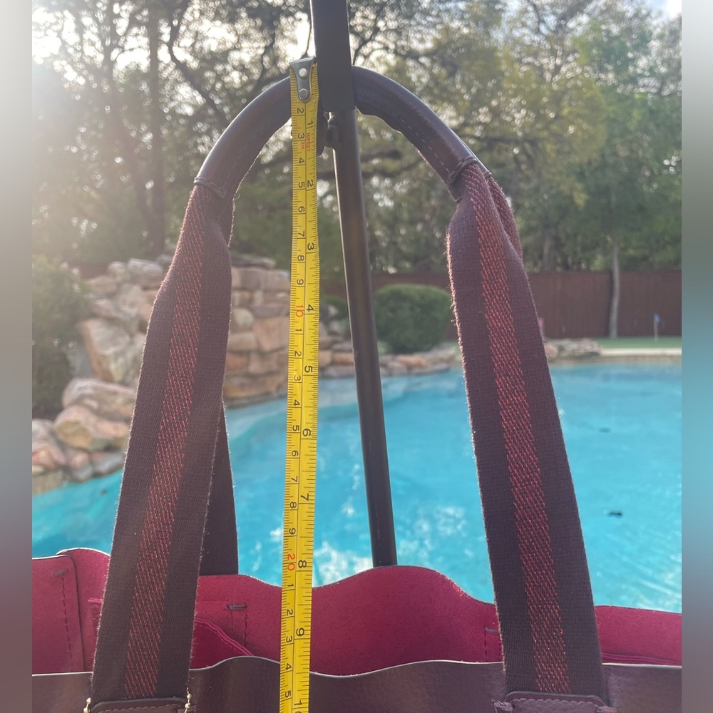 NWOT Coach Burgundy Pebbled Leather Derby Tote Shoulder Bag (CSR) - Picture 8 of 16